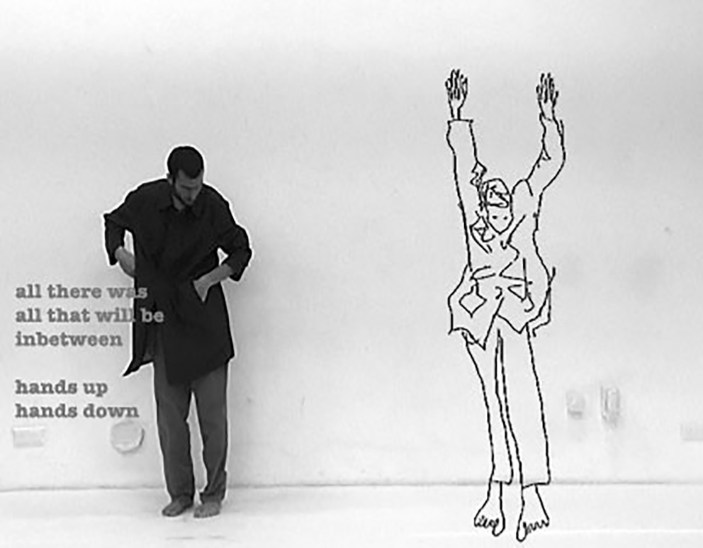 Hands up/Hands down, a performance-installation of spoken text